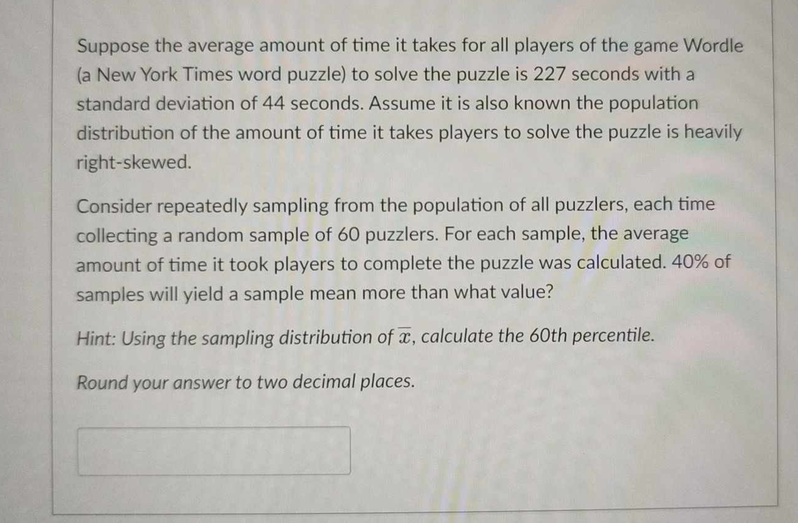 Solved Suppose the average amount of time it takes for all | Chegg.com