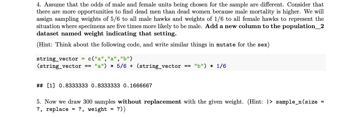Solved 4. Assume that the odds of male and female units | Chegg.com