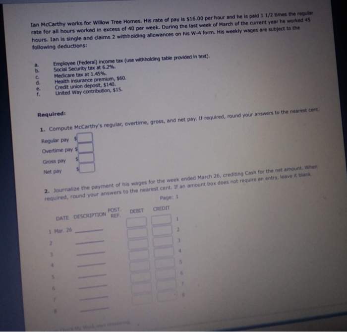 Ian McCarthy works for Willow Tree Homes. His rate of