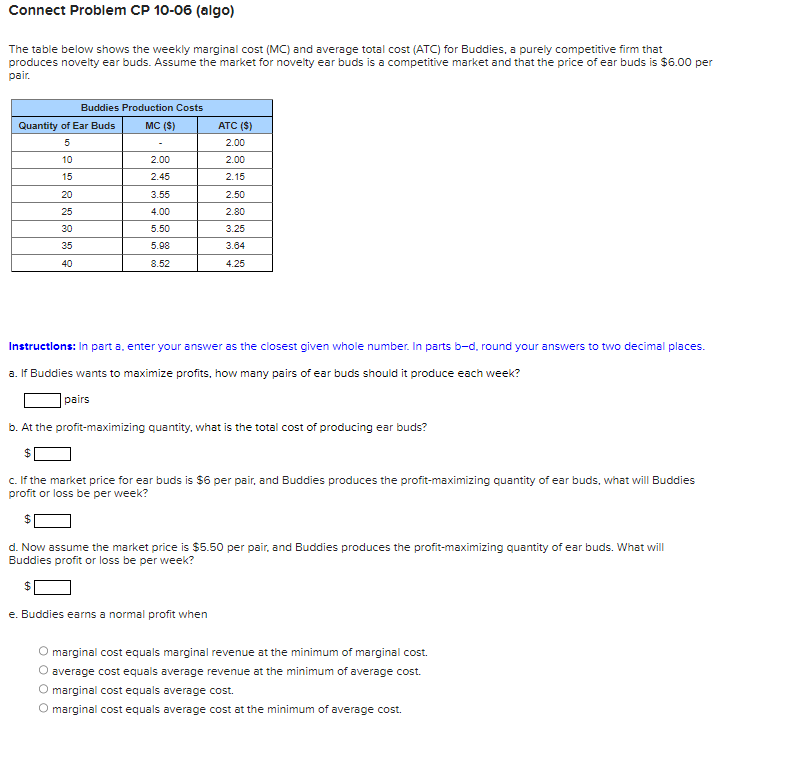 Solved The Table Below Shows The Weekly Marginal Cost Mc 4521