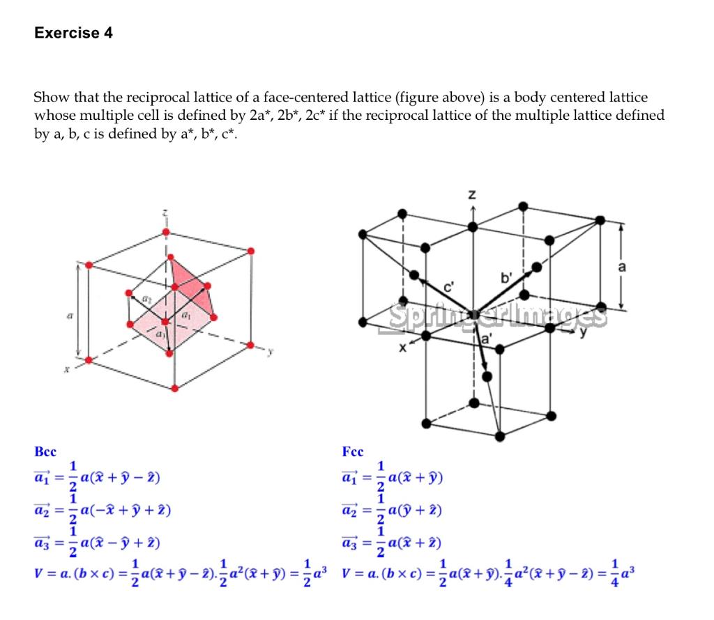 Solved Show that the reciprocal lattice of a face-centered | Chegg.com