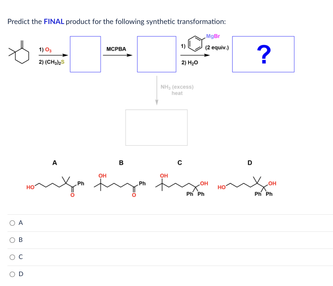 Solved Predict the FINAL product for the following synthetic | Chegg.com