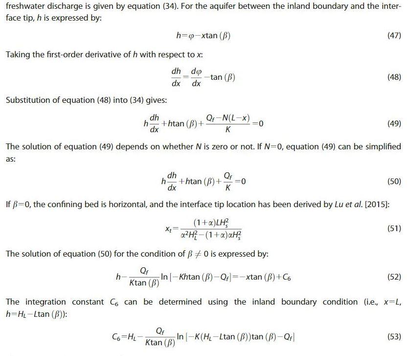 Solved freshwater discharge is given by equation (34). For | Chegg.com