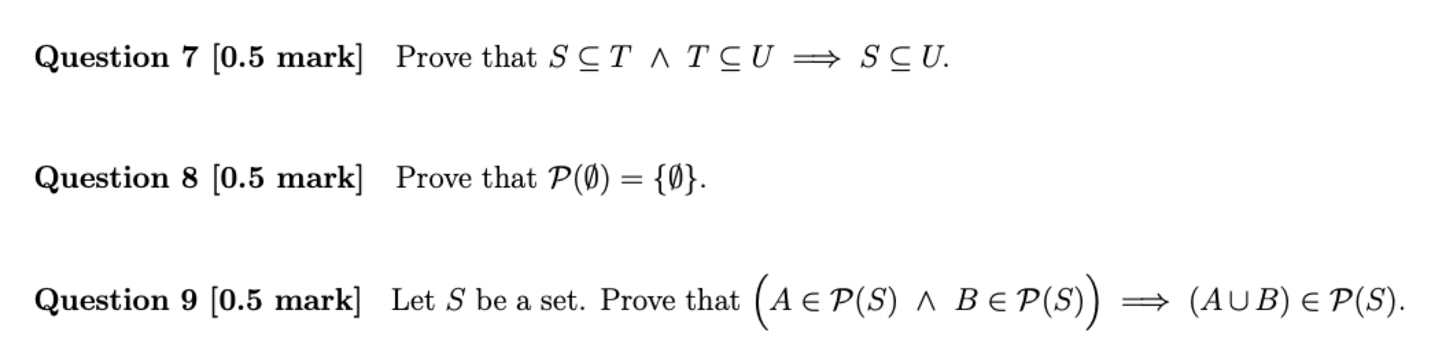Solved by an EXPERT Question 7 [0.5 ﻿mark] ﻿Prove that | Chegg.com