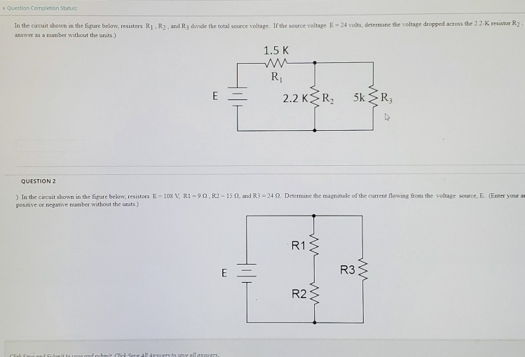Solved Question Completion Status In the circuit shown in | Chegg.com