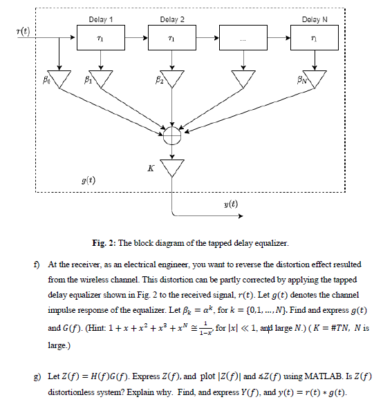 Delay 1 Delay 2 Dolay N 71 B B2 Bn K G T Fig 2 Chegg Com