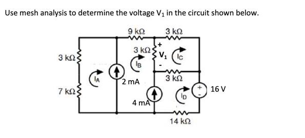 Solved Use Mesh Analysis To Determine The Voltage V4 In The 