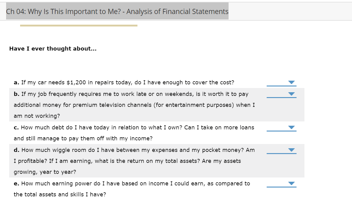 Solved Ch 04 Why Is This Important To Me Analysis Of Chegg Com