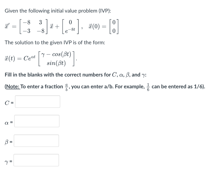Solved Given the following initial value problem (IVP): | Chegg.com