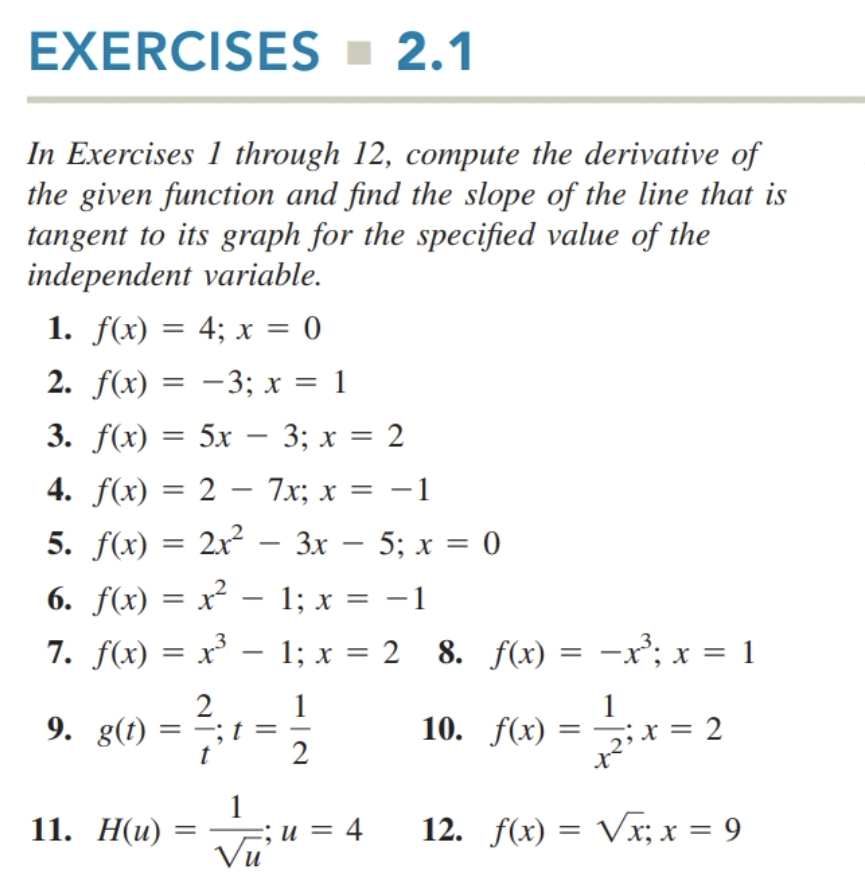 Solved EXERCISES 2.1 In Exercises 1 Through 12, Compute The | Chegg.com