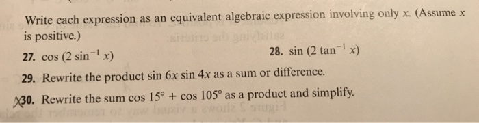 Solved Write each expression (27,28,29&30) as an equivalent | Chegg.com