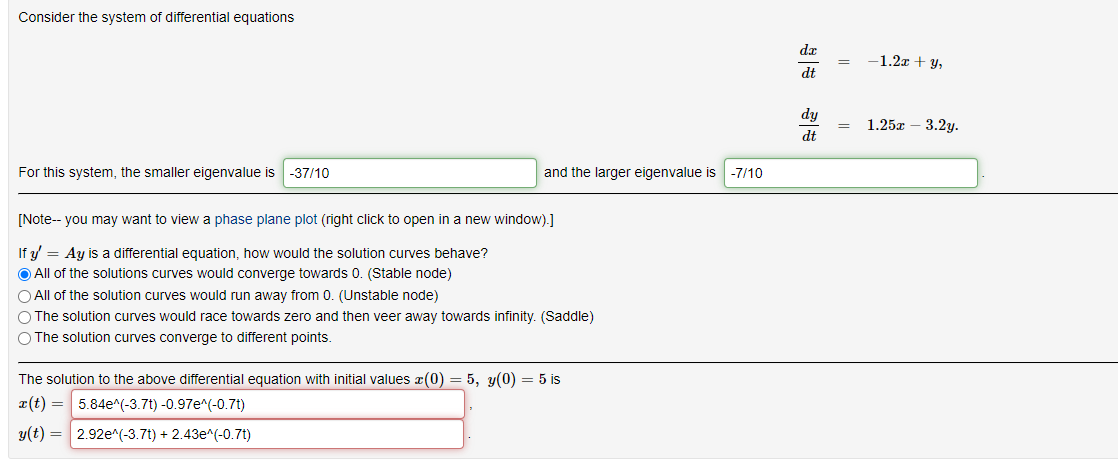 Solved Consider the system of differential equations For | Chegg.com