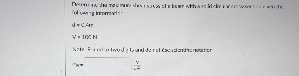 Solved Determine the maximum shear stress of a beam with a | Chegg.com