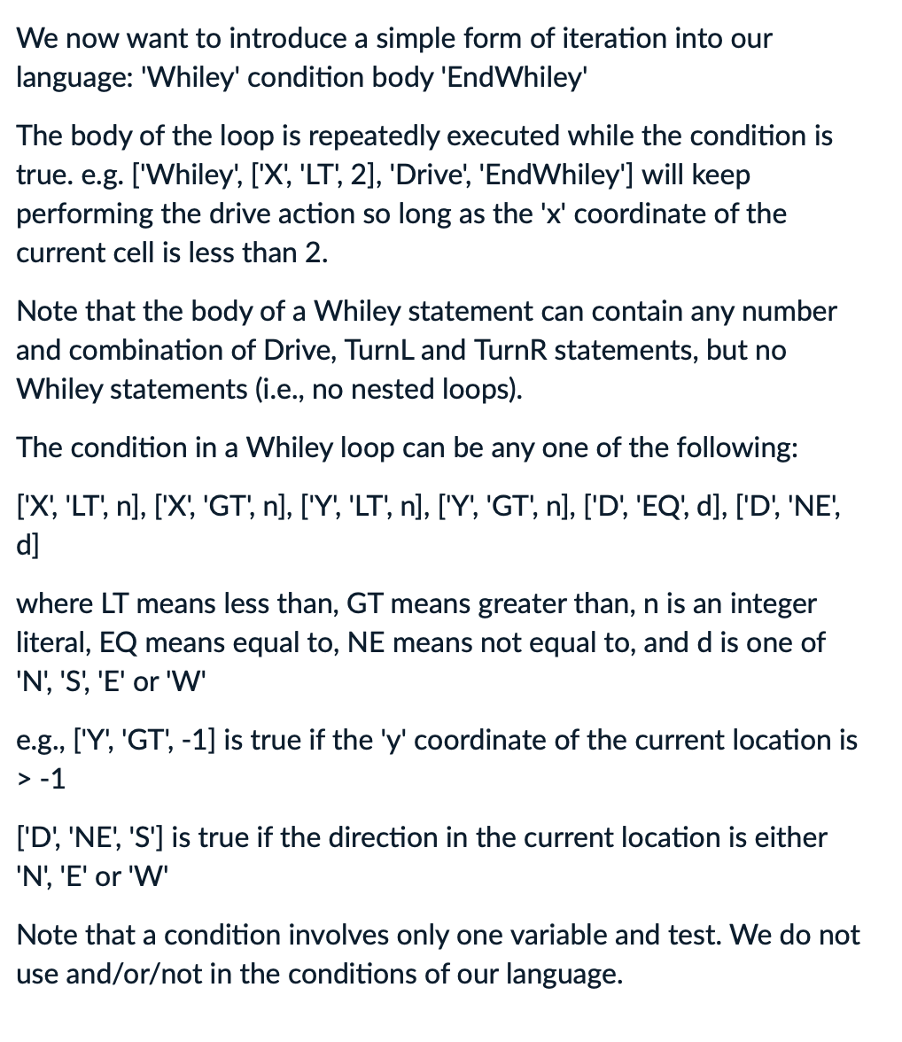Solved We now want to introduce a simple form of iteration | Chegg.com