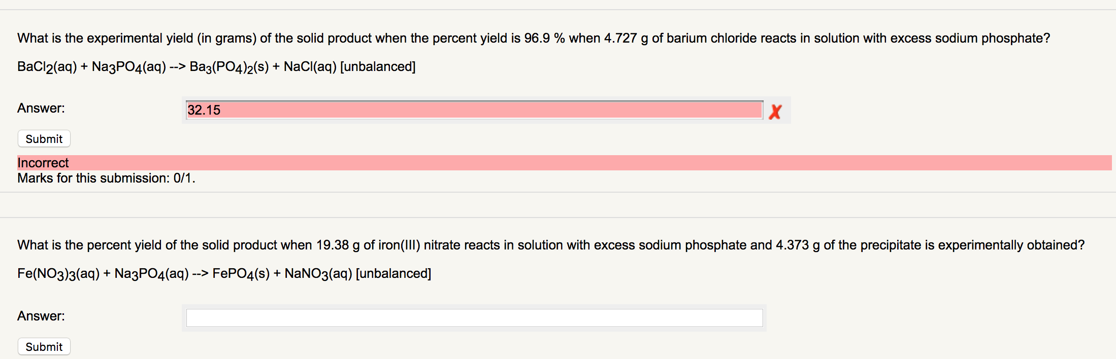 what is experimental yield