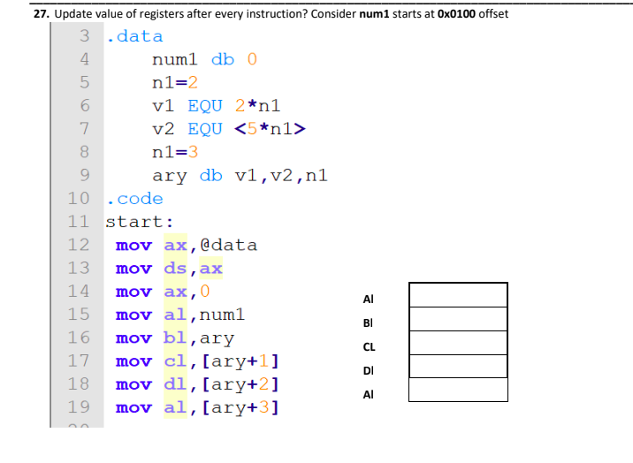 27. Update value of registers after every | Chegg.com