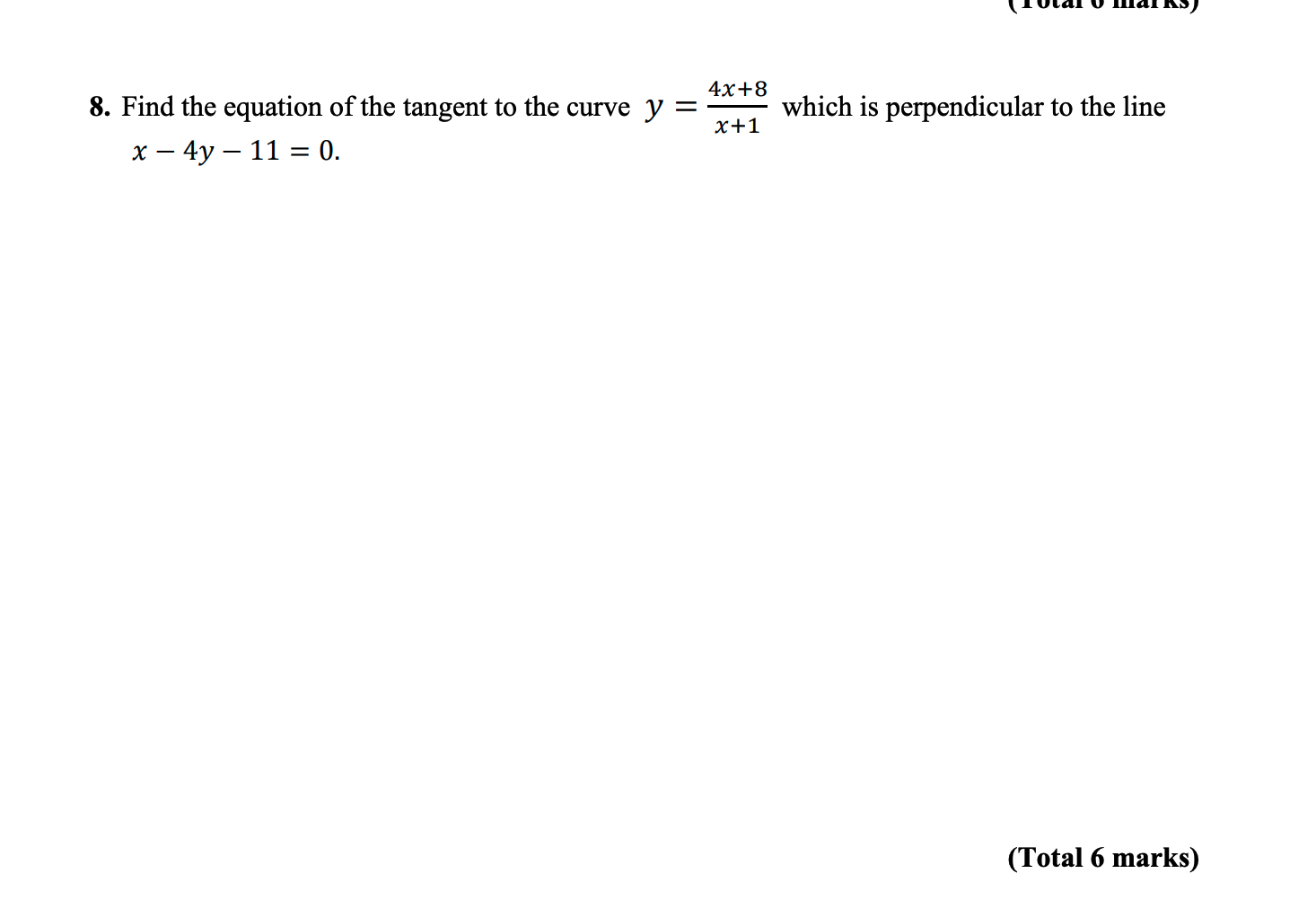 Solved 4x 8 8 Find The Equation Of The Tangent To The Curve