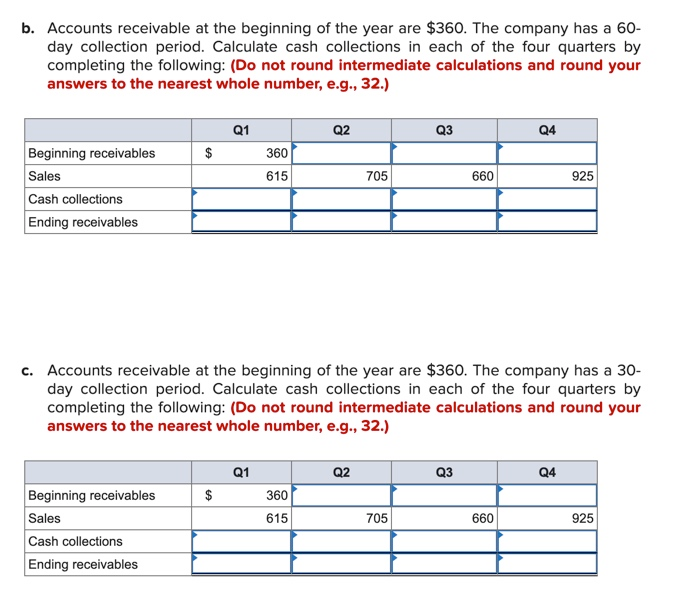 Solved B. Accounts Receivable At The Beginning Of The Year | Chegg.com