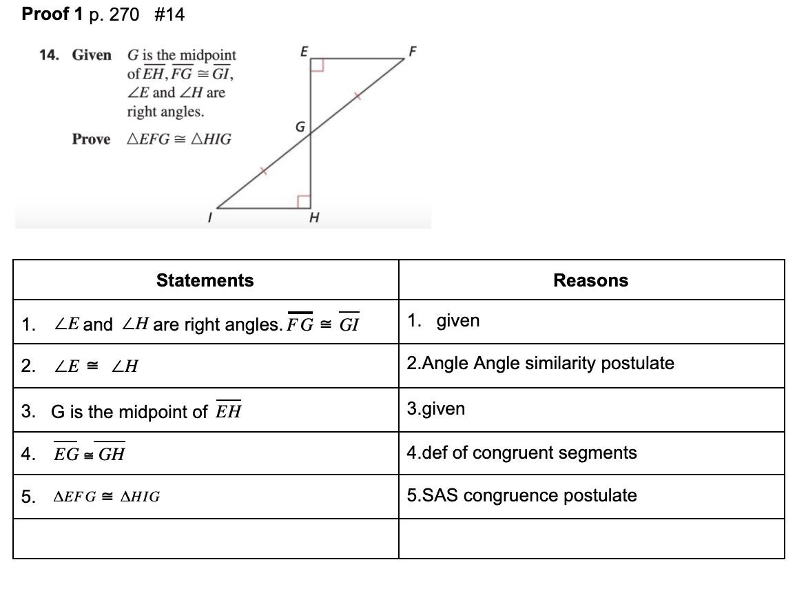 Solved Proof 1 P 270 14 E F 14 Given G Is The Midpoint Chegg Com