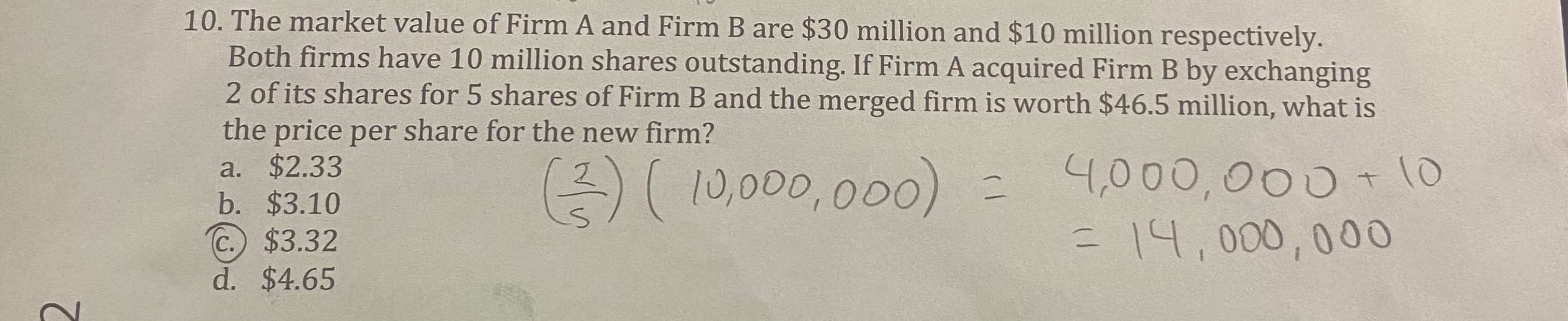 Solved 10. The market value of Firm A and Firm B are $30 | Chegg.com