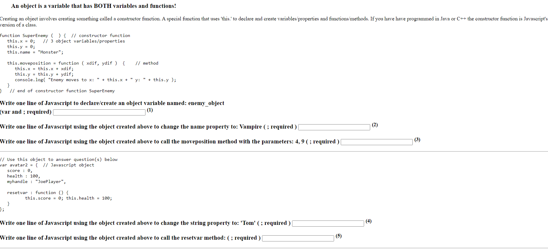 Solved An object is a variable that has BOTH variables and | Chegg.com