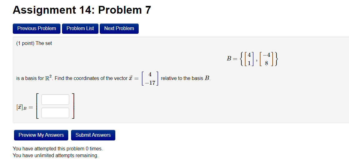 Solved Assignment 14: Problem 7 Previous Problem Problem | Chegg.com