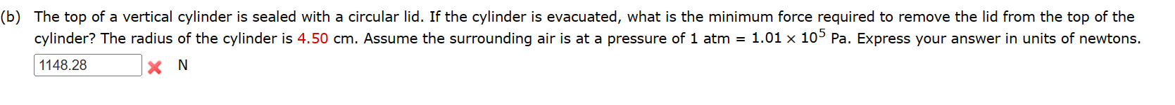 Solved b) The top of a vertical cylinder is sealed with a | Chegg.com