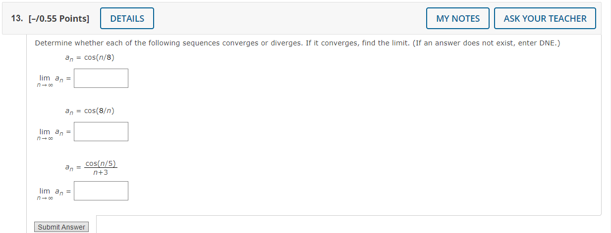 Solved Determine whether each of the following sequences | Chegg.com