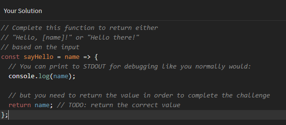 Solved Write a simple greeter function If it is passed in a | Chegg.com