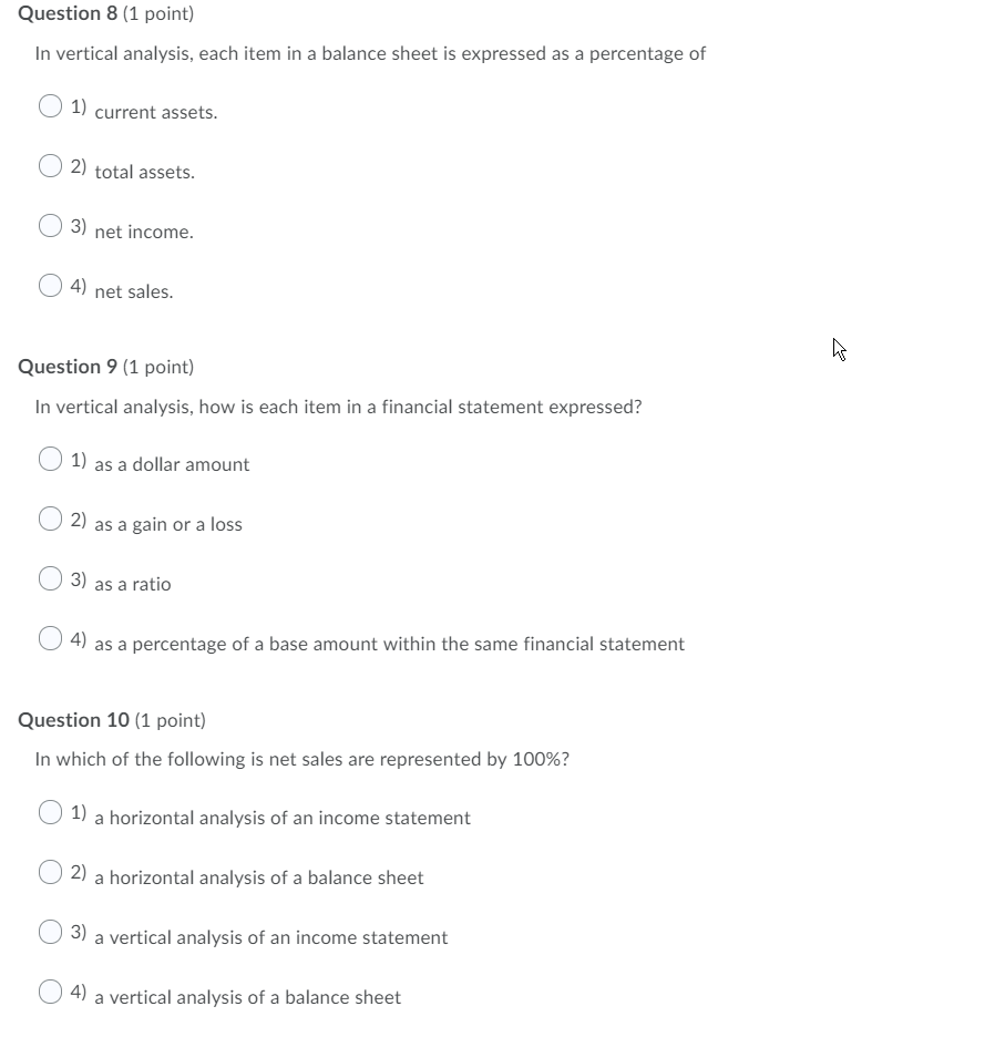 Solved Question 3 (1 point) Which of the following | Chegg.com