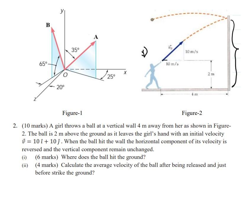 Solved Figure1 Figure2 (10 marks) A girl throws a ball at