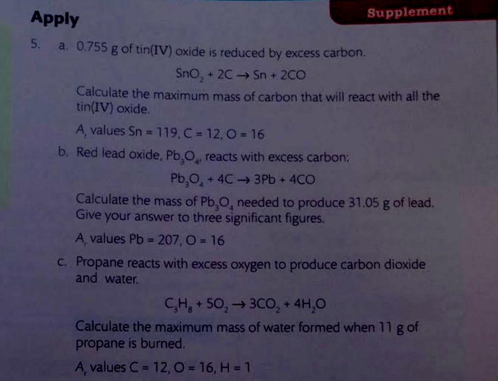 [Solved] a. ( 0.755 mathrm{g} ) of tin(IV) oxide is r