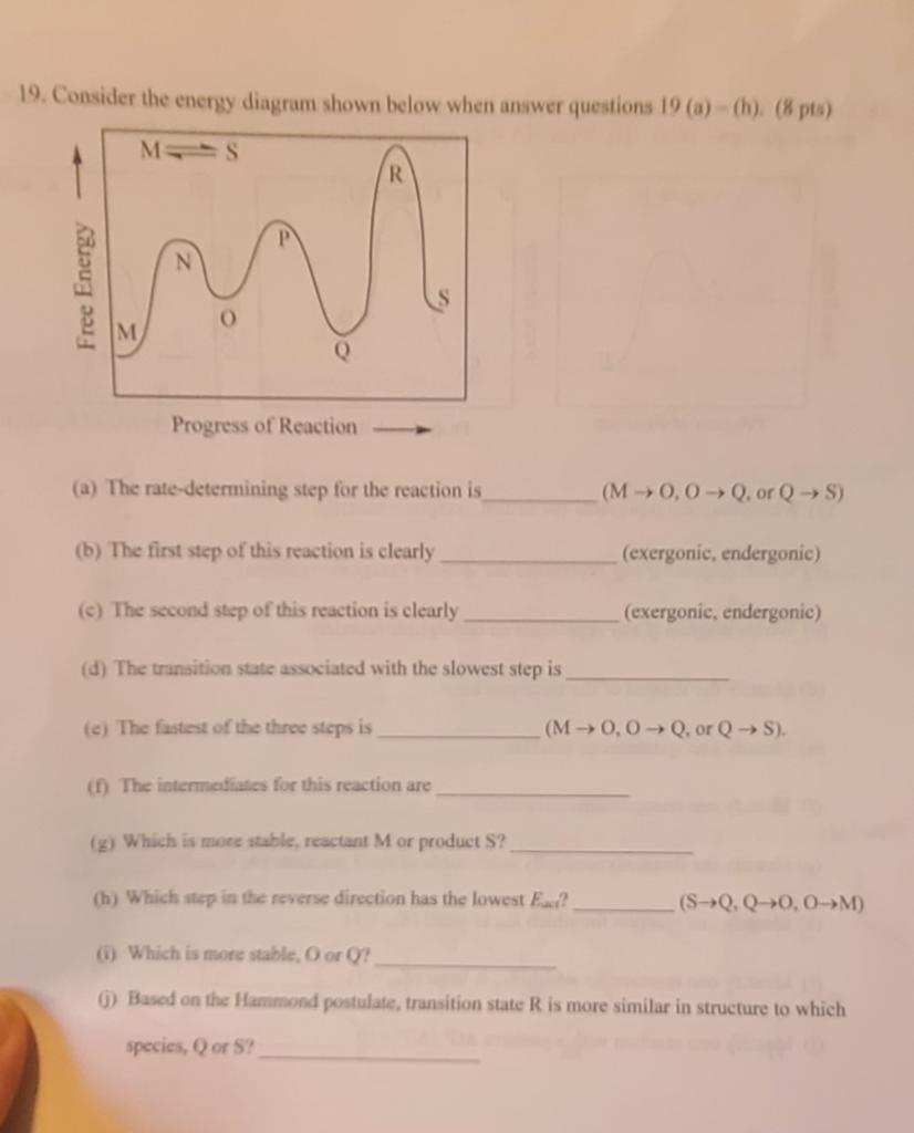 Solved 19. Consider the energy diagram shown below when | Chegg.com