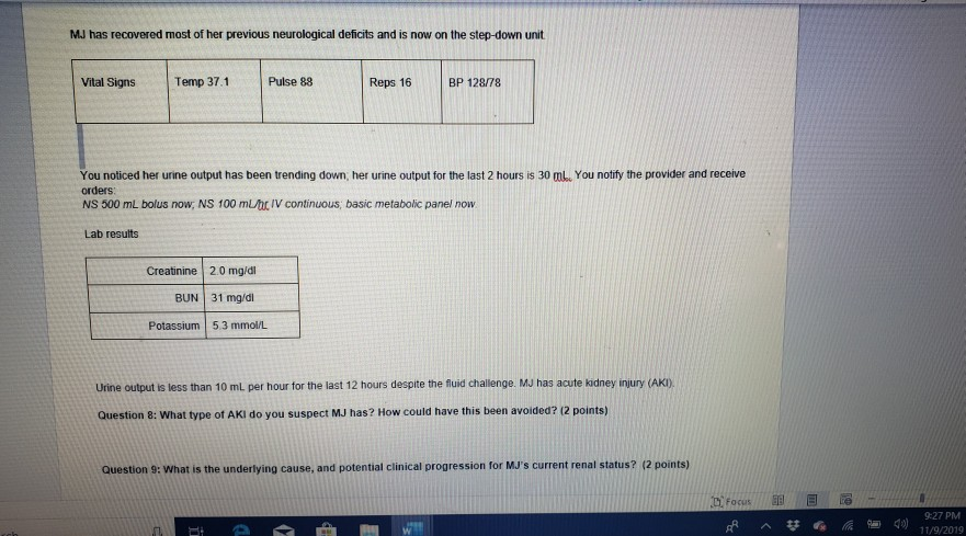 Solved Maria a 59 year old woman who came to the ER with | Chegg.com