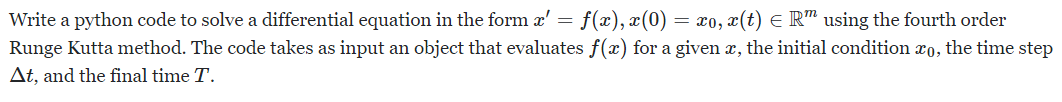 Solved Write a python code to solve a differential equation | Chegg.com