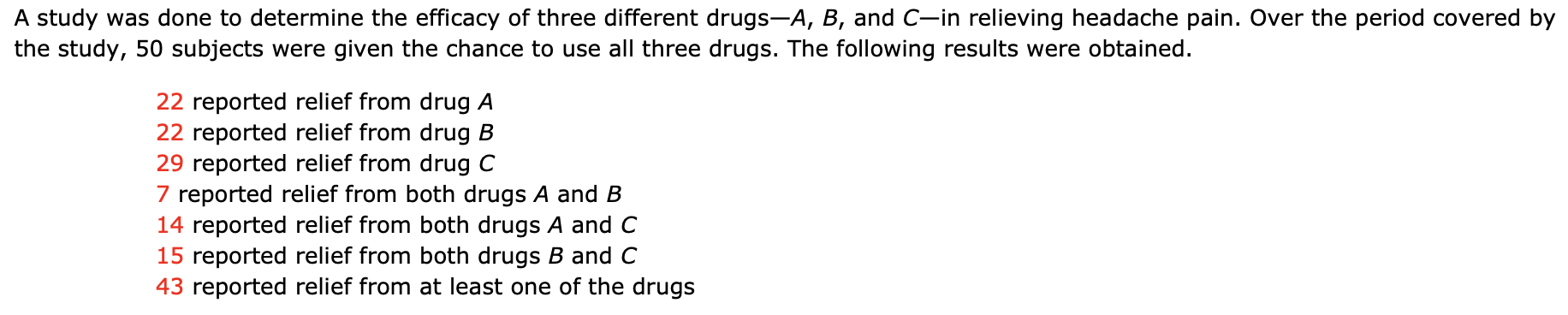 Solved A study was done to determine the efficacy of three | Chegg.com