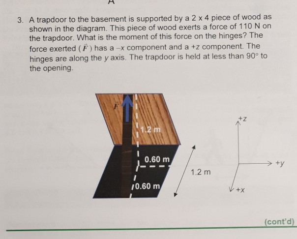 Solved 3 A Trapdoor To The Basement Is Supported By A 2