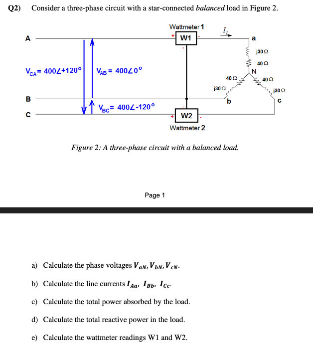 Solved (2) Consider a three-phase circuit with a | Chegg.com