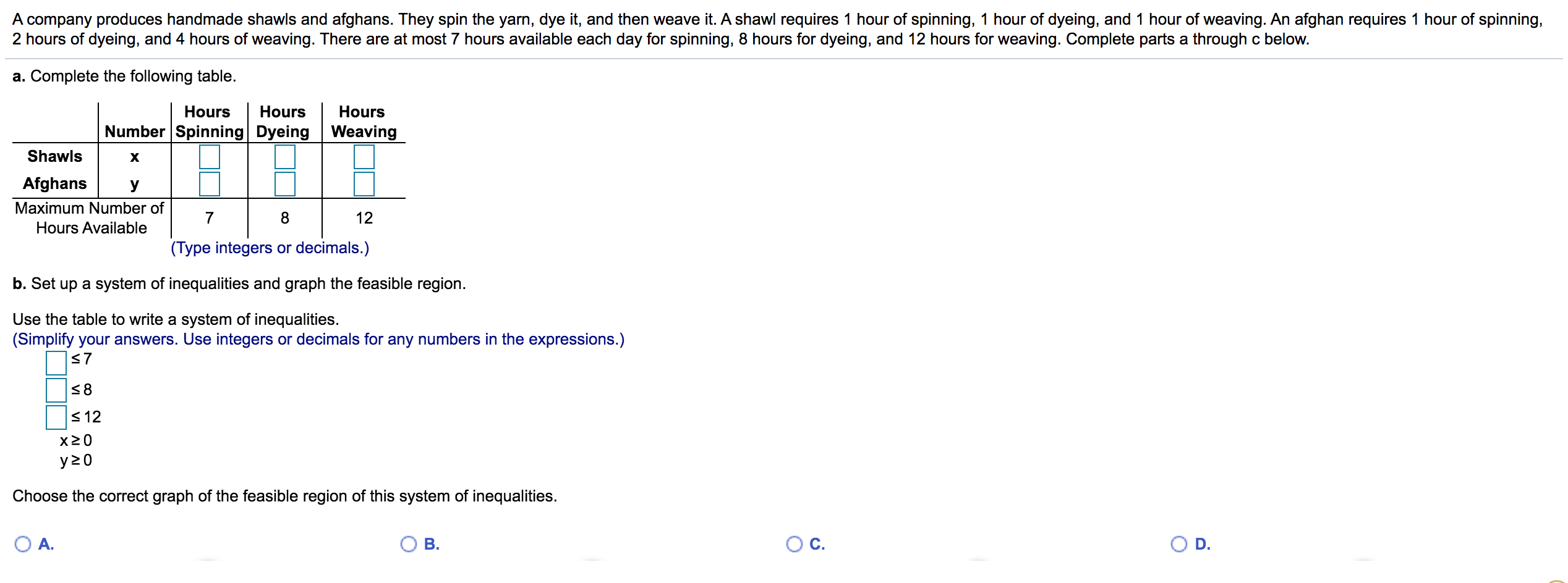 Solved A company produces handmade shawls and afghans. They