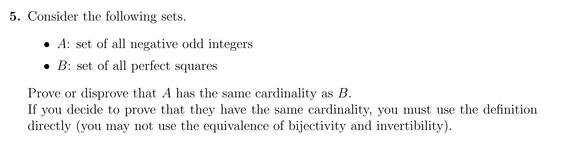 Solved 5. Consider The Following Sets. • A: Set Of All 