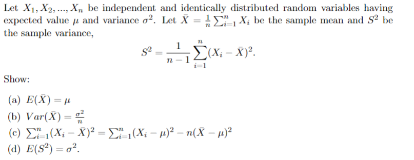 Solved Let X1,X2,…,Xn Be Independent And Identically | Chegg.com