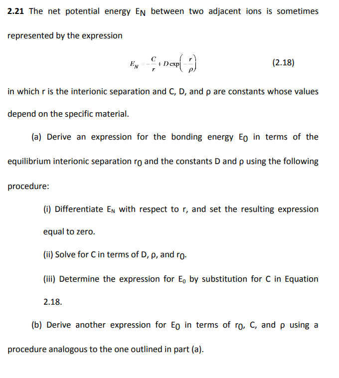 ion bonding energy formula e0