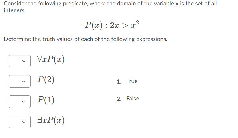 Solved Consider The Following Predicate, Where The Domain Of | Chegg.com