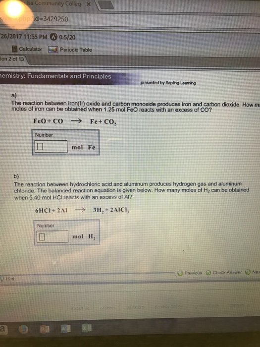 Solved The reaction between iron(II) oxide and carbon