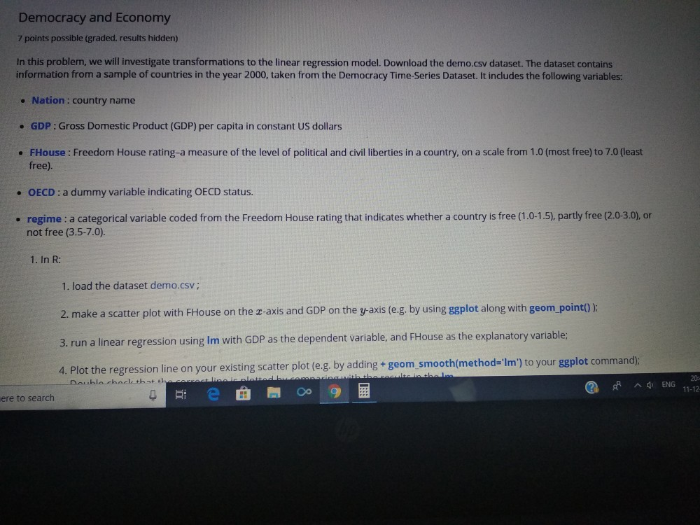 Democracy And Economy 7 Points Possible graded Chegg