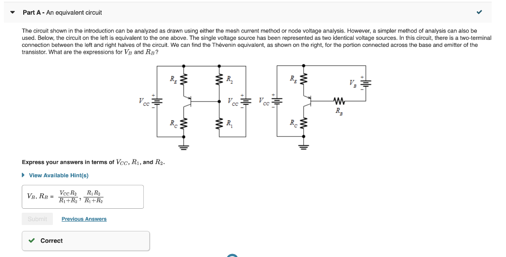 Solved Part A - An equivalent circuit The circuit shown in | Chegg.com