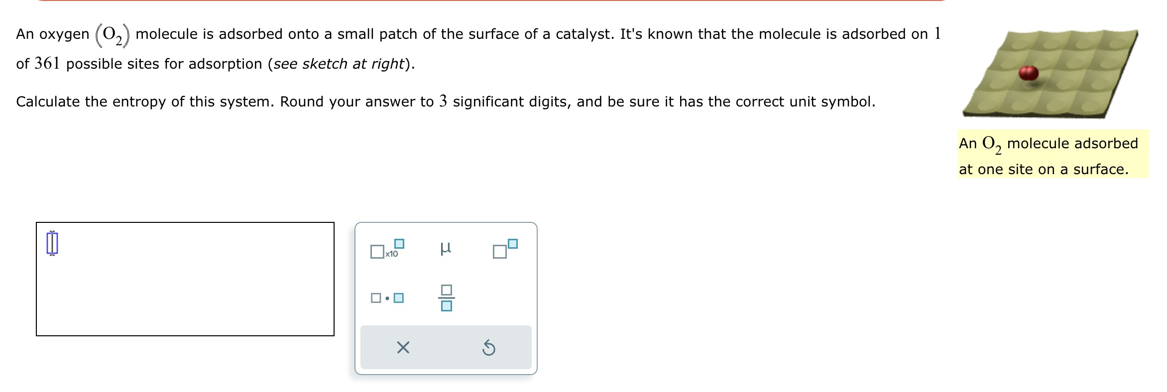 Solved An oxygen (O2) molecule is adsorbed onto a small | Chegg.com