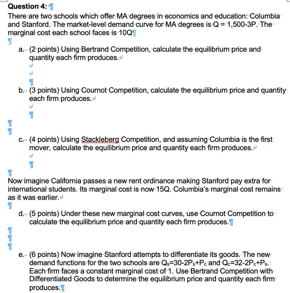 Solved Question 4 1 There Are Two Schools Which Offer Ma Chegg Com