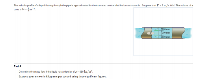 Solved The velocity profile of a liquid flowing through the | Chegg.com