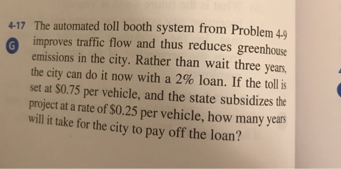Solved 4-17 The automated toll booth system from Problem 4. | Chegg.com